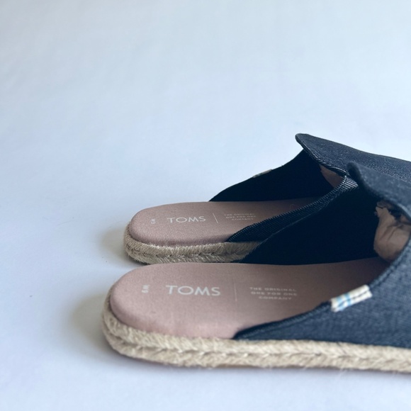 New Tom’s Grey Fabric Espadrille Mules size 9 - Picture 3 of 14